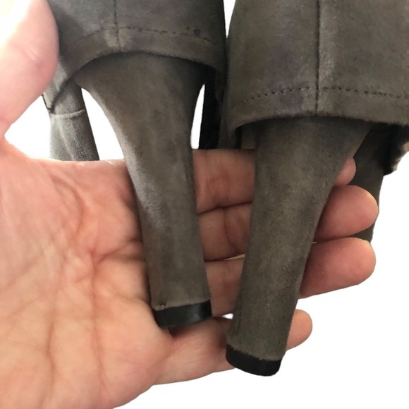 Franco Sarto A-Lady Gray Suede Leather Fold Down Heeled Boots Side Zip Sz 7M - Picture 6 of 7